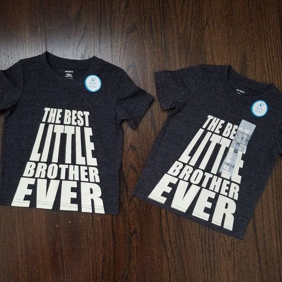 NWT Toddler Boy Carter's "Best Little Brother" Glow-in-the-Dark Graphic Tee, 18m - Picture 7 of 7